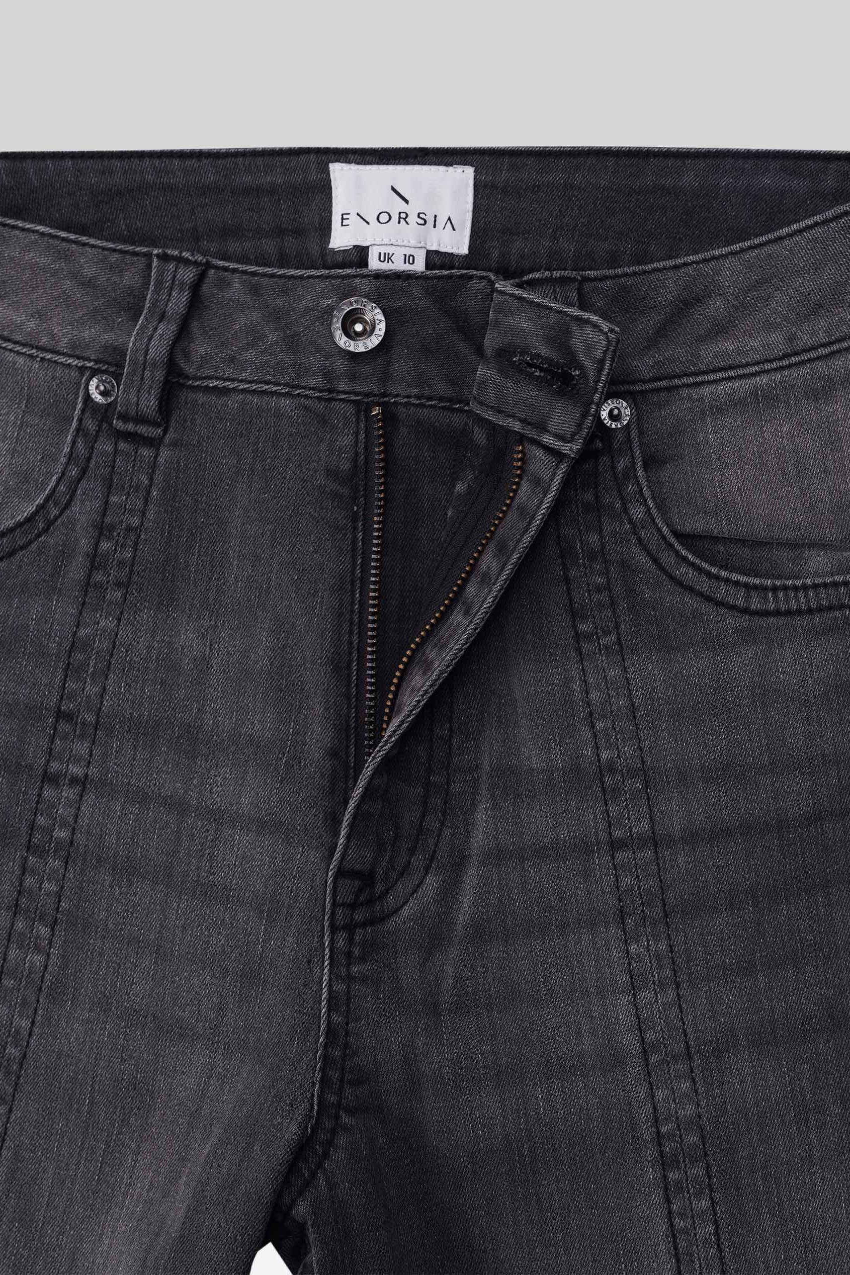 Womens Grey Stretch Flare Jeans