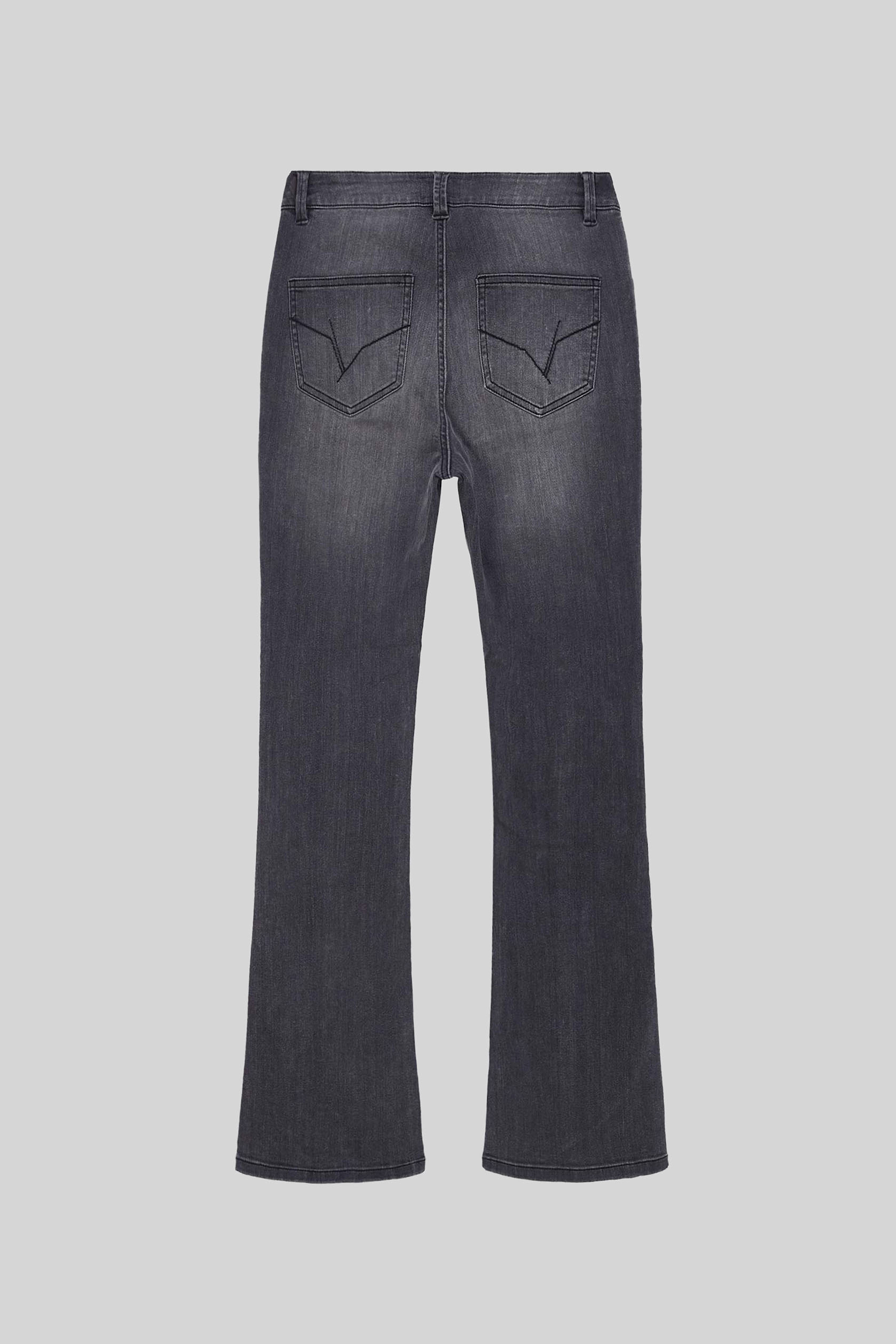 Womens Grey Stretch Flare Jeans