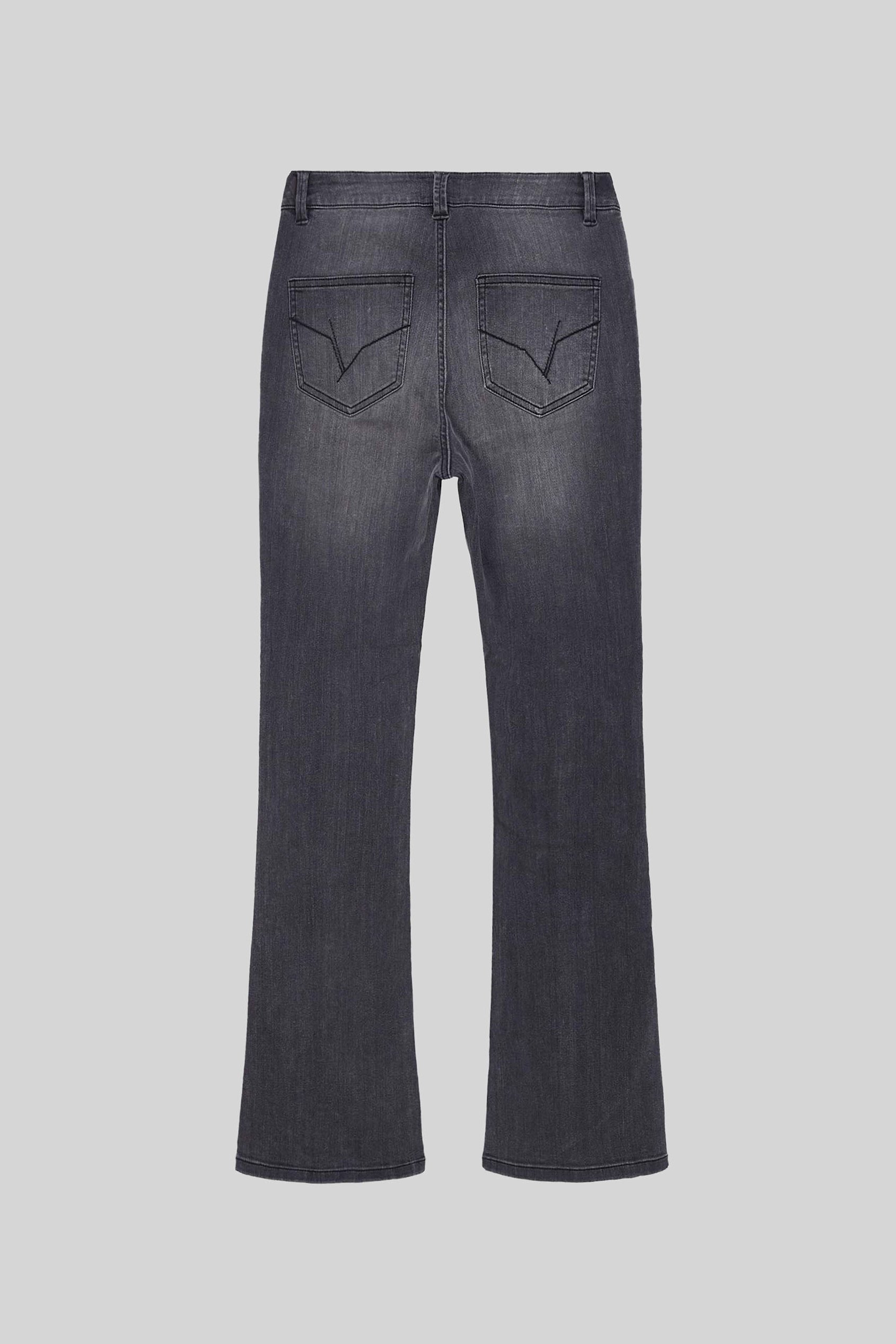 Womens Grey Stretch Flare Jeans