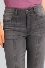 Womens Grey Stretch Flare Jeans