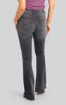 Womens Grey Stretch Flare Jeans