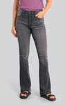Womens Grey Stretch Flare Jeans