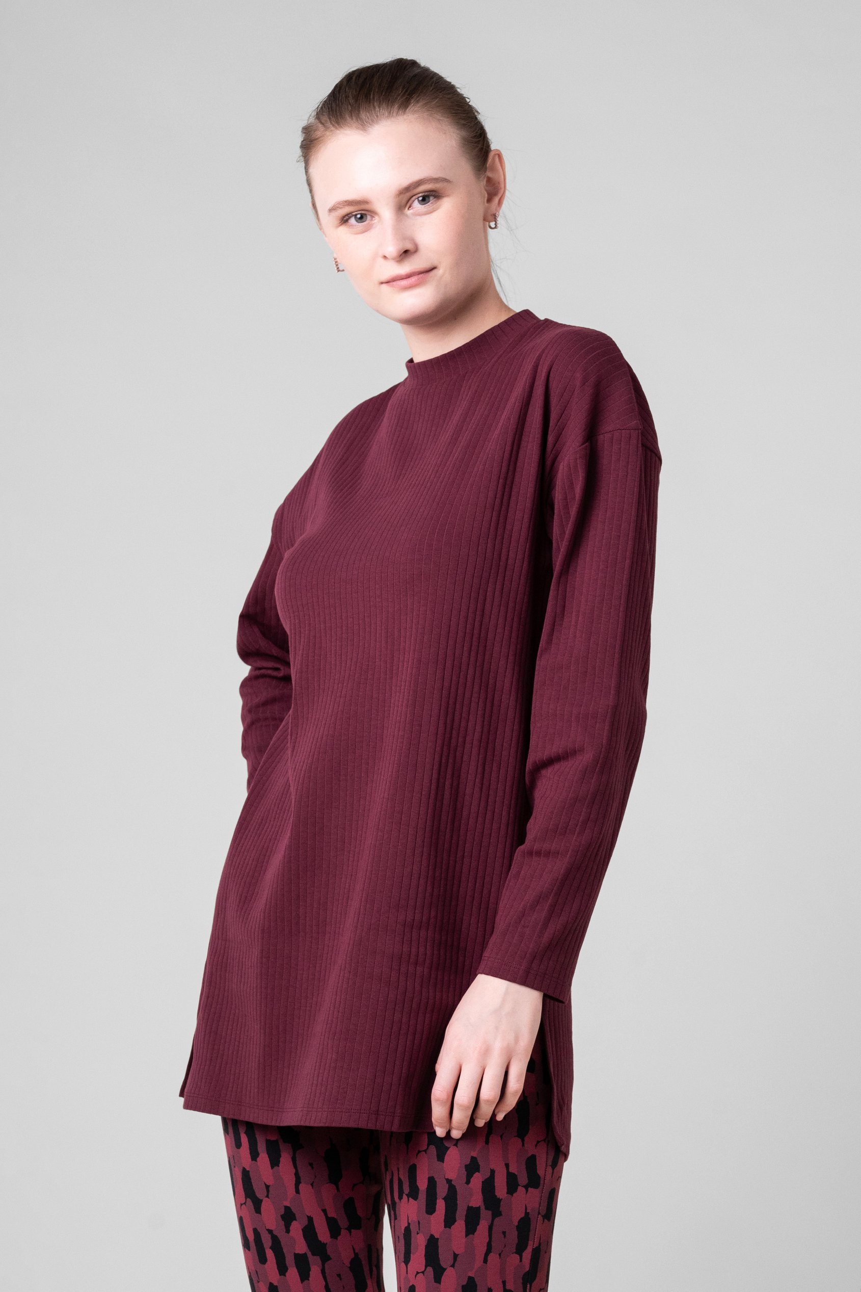 Women Oversize Texture Rib Tops