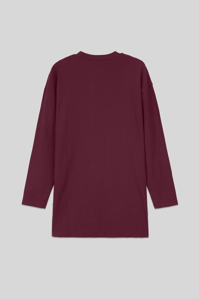 Women Oversize Texture Rib Tops