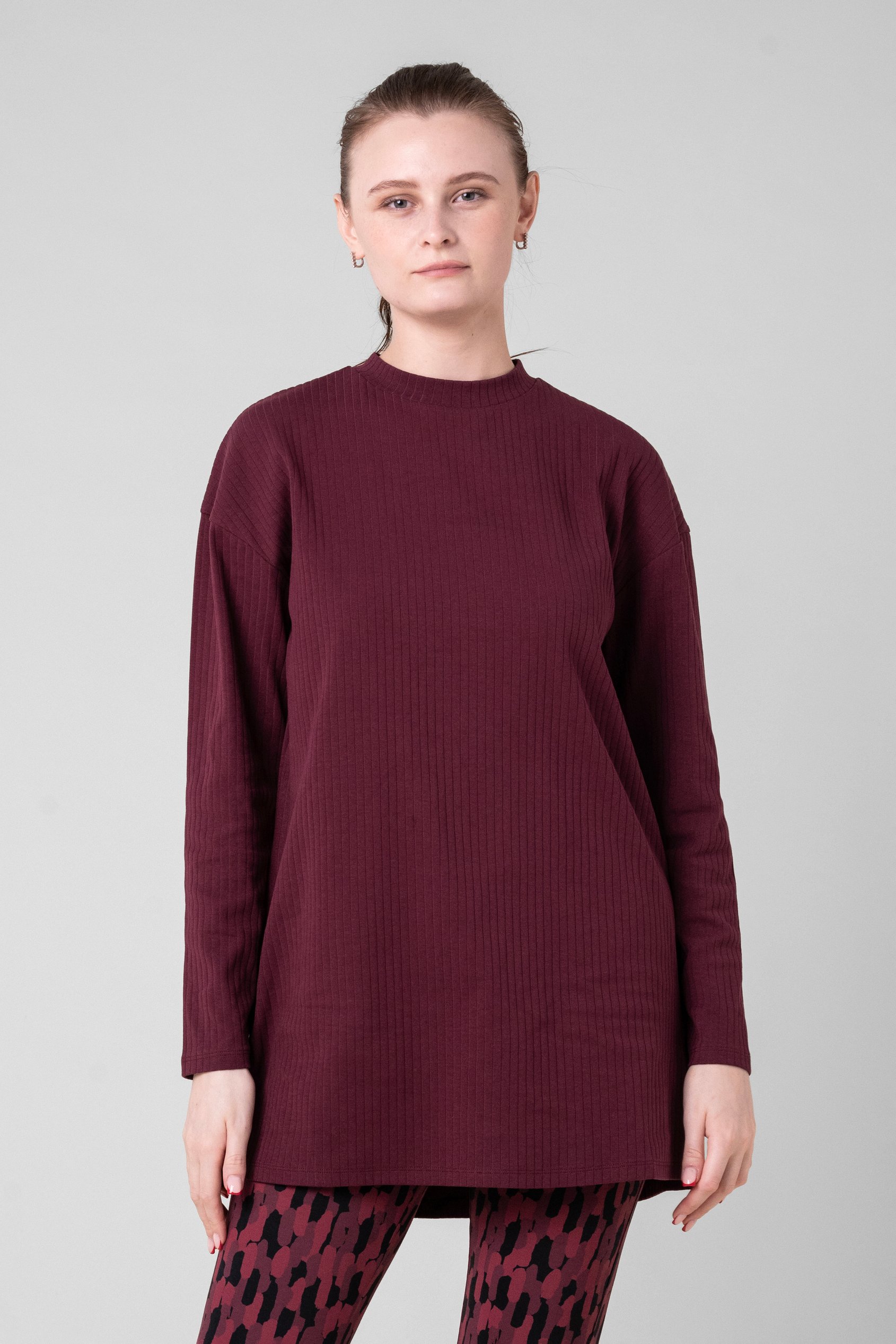 Women Oversize Texture Rib Tops