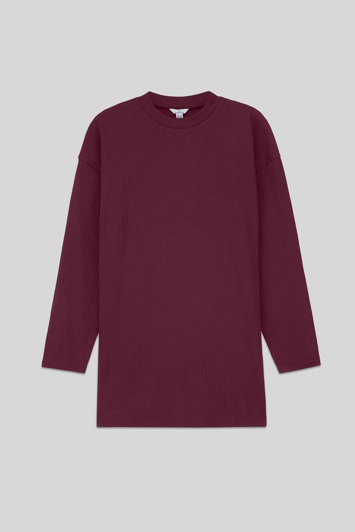 Women Oversize Texture Rib Tops