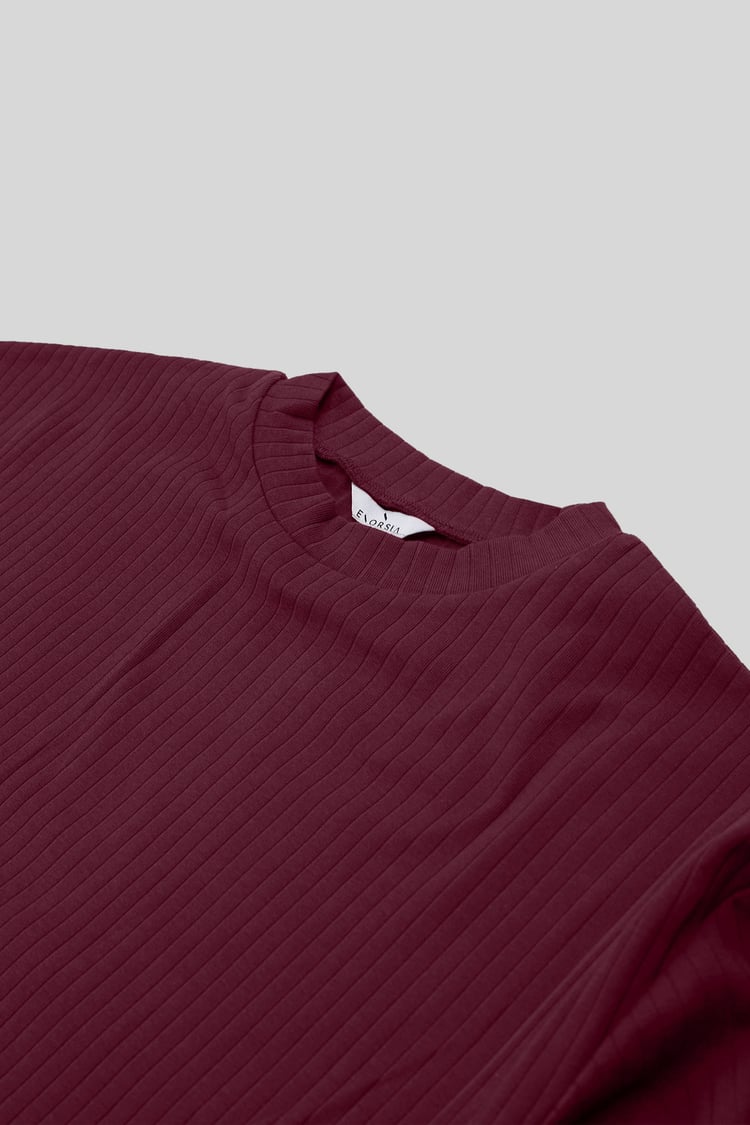 Women Oversize Texture Rib Tops