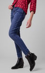 Womens Blue Tapared Leg Jeans