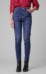 Womens Blue Tapared Leg Jeans
