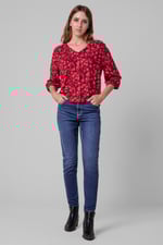 Womens Blue Tapared Leg Jeans