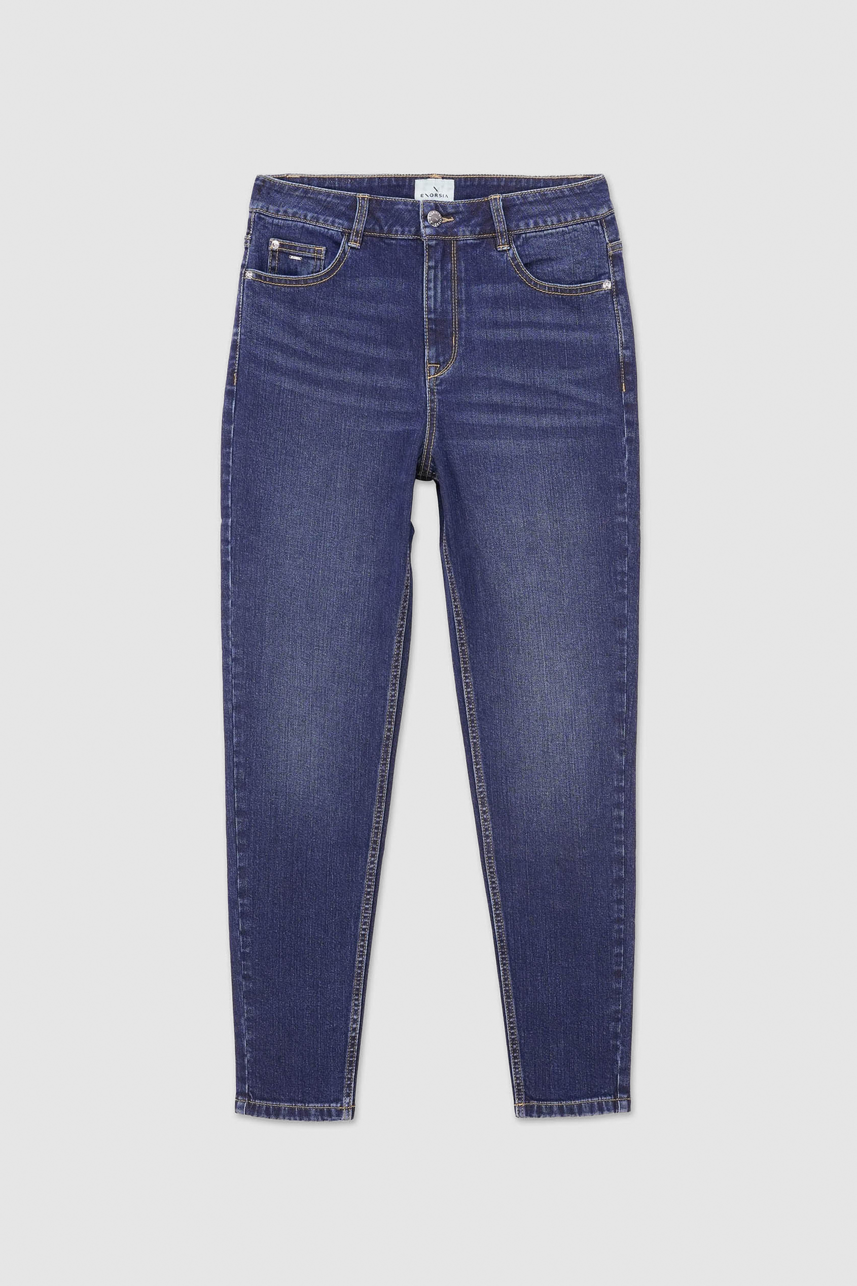 Womens Blue Tapared Leg Jeans