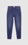 Womens Blue Tapared Leg Jeans