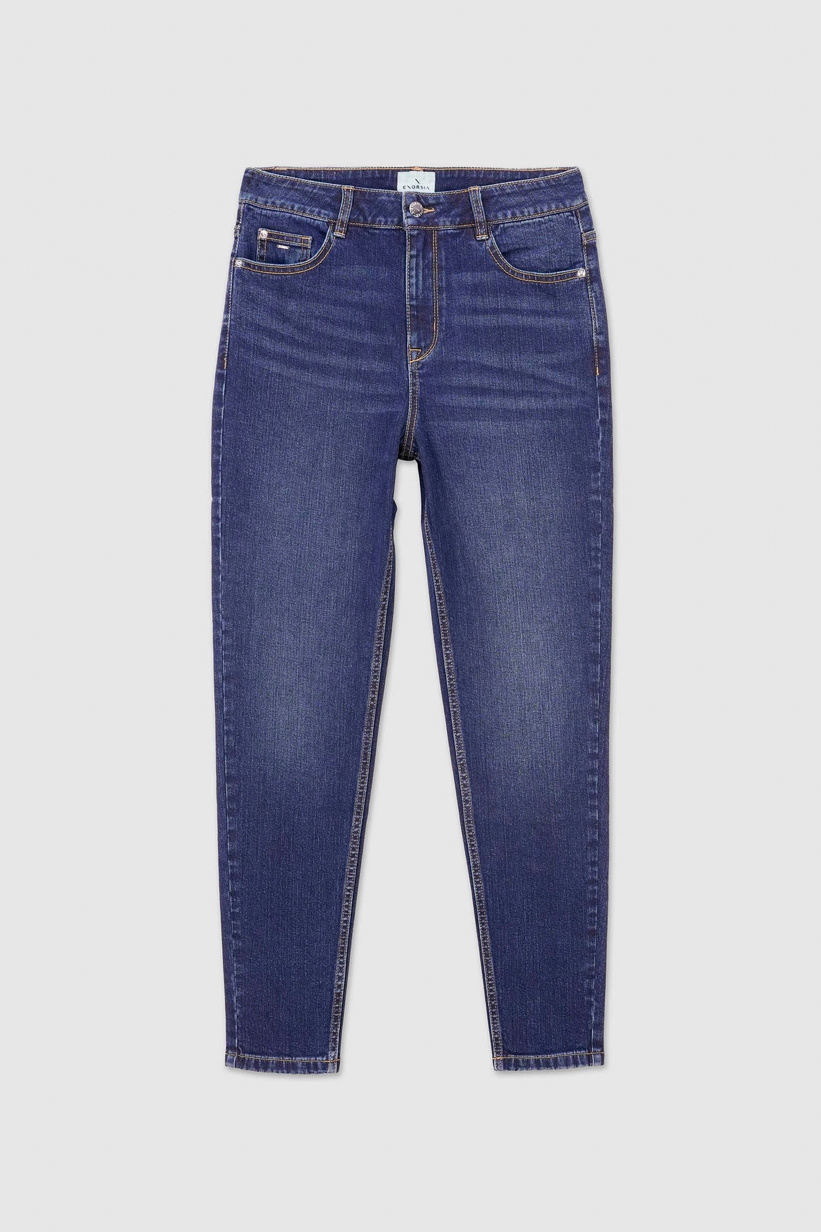Womens Blue Tapared Leg Jeans