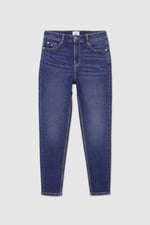 Womens Blue Tapared Leg Jeans