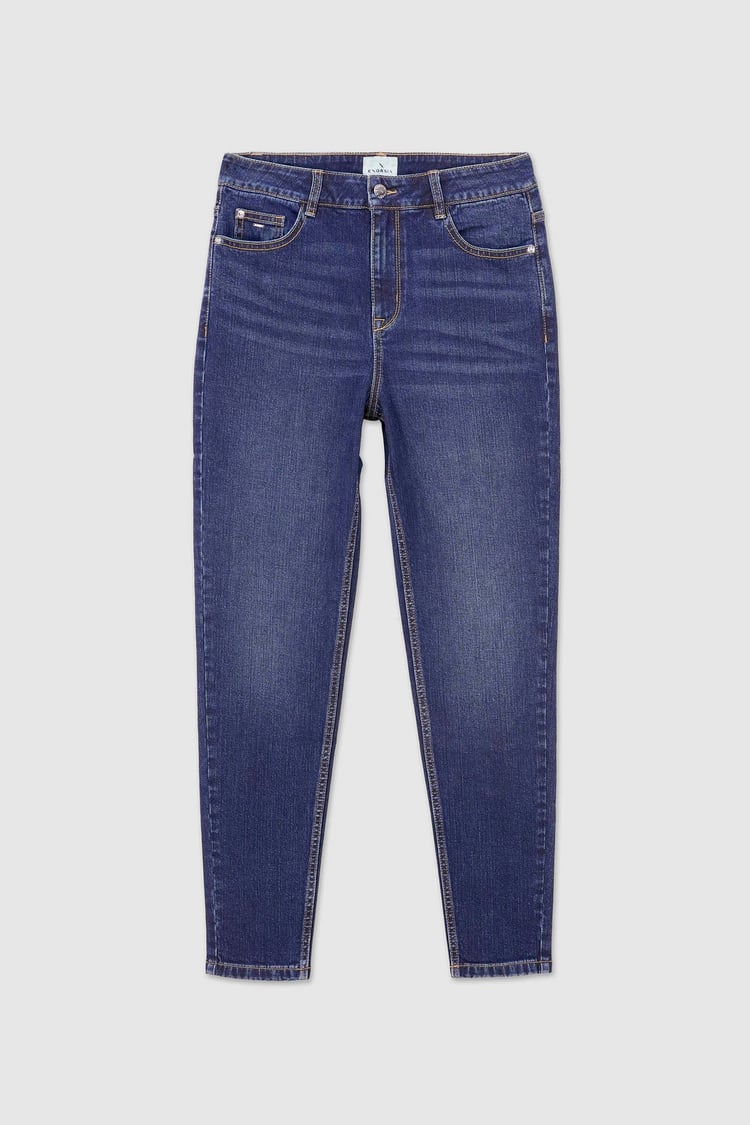 Womens Blue Tapared Leg Jeans