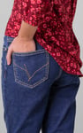Womens Blue Tapared Leg Jeans