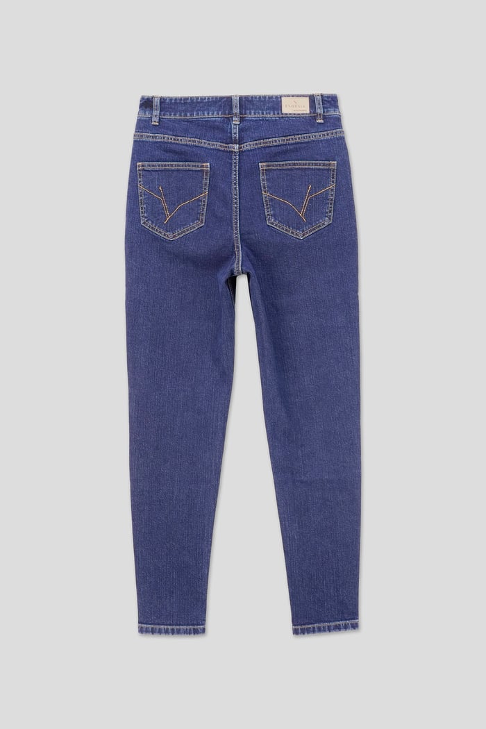 Womens Blue Tapared Leg Jeans