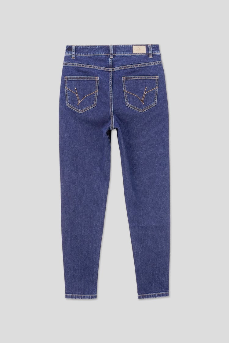 Womens Blue Tapared Leg Jeans