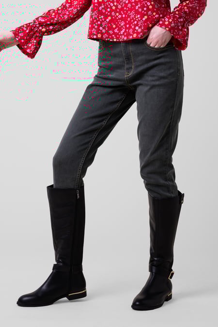 Womens Black Grey Slim Fit Jeans