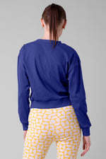 Button Shoulder Crewneck Sweatshirt