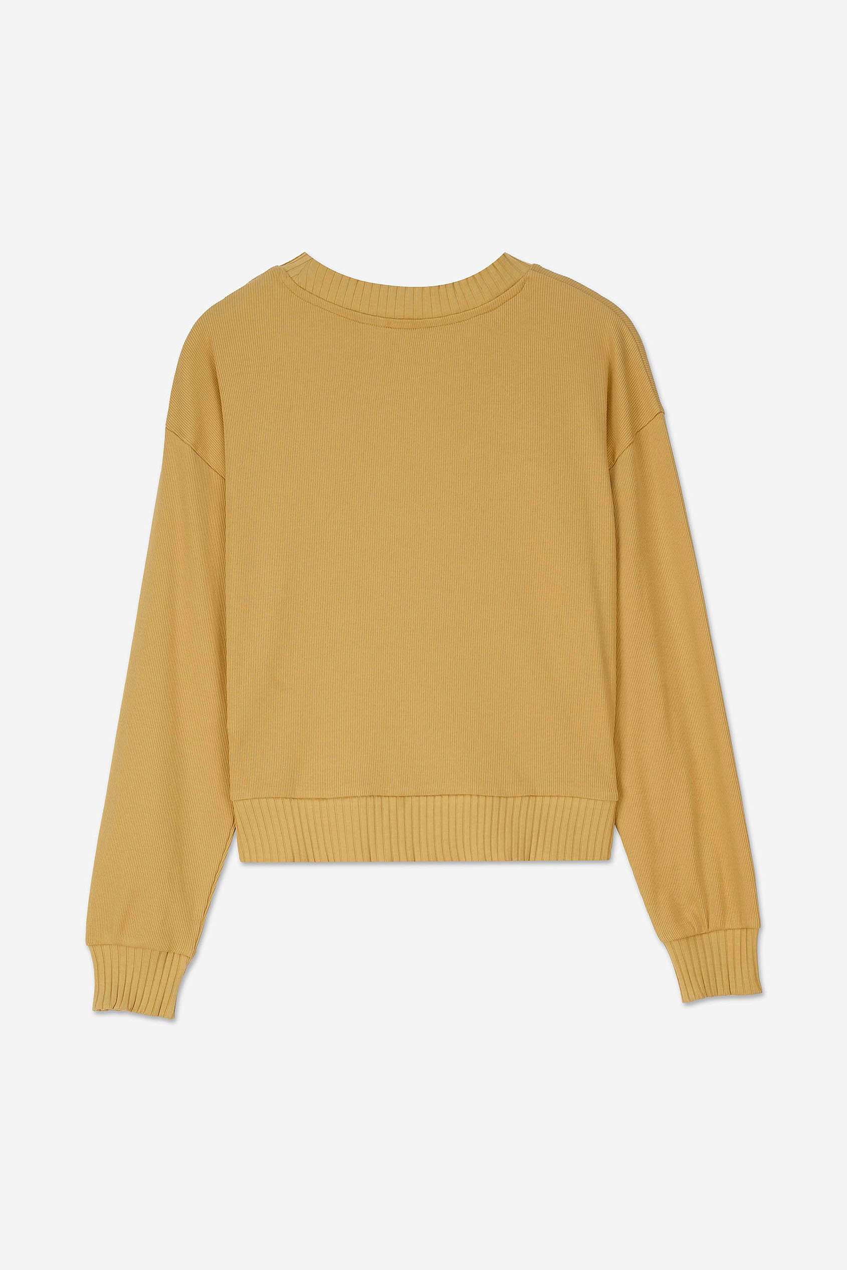 Button Shoulder Crewneck Sweatshirt