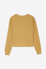 Button Shoulder Crewneck Sweatshirt