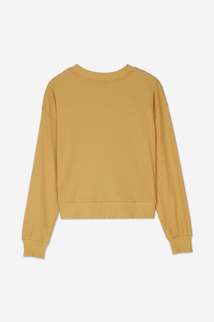 Button Shoulder Crewneck Sweatshirt