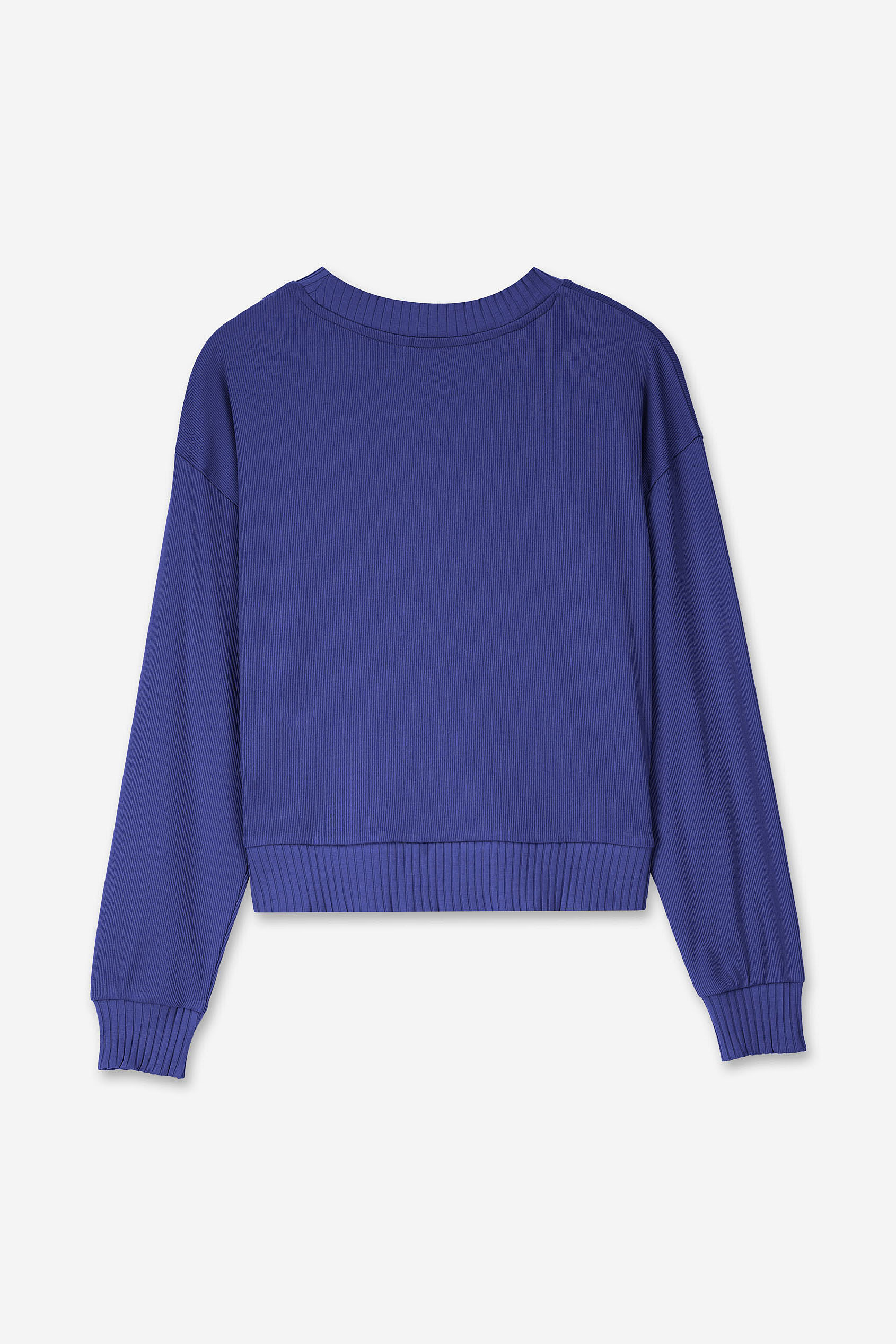 Button Shoulder Crewneck Sweatshirt