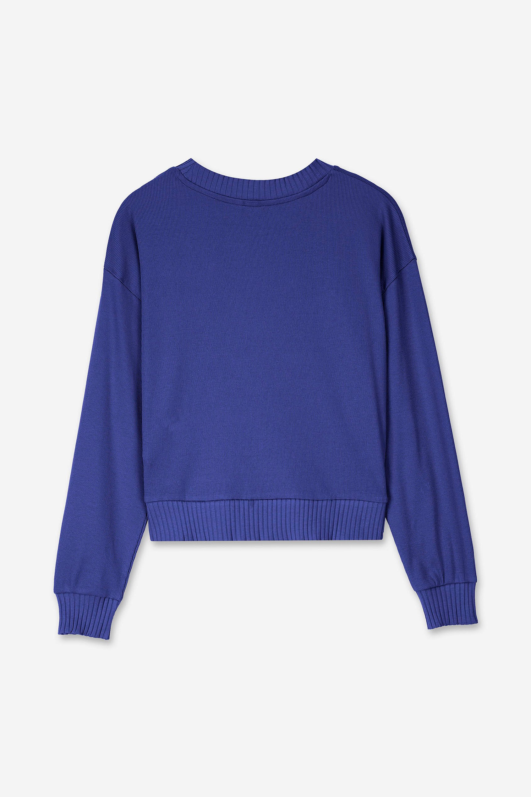 Button Shoulder Crewneck Sweatshirt