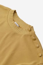 Button Shoulder Crewneck Sweatshirt