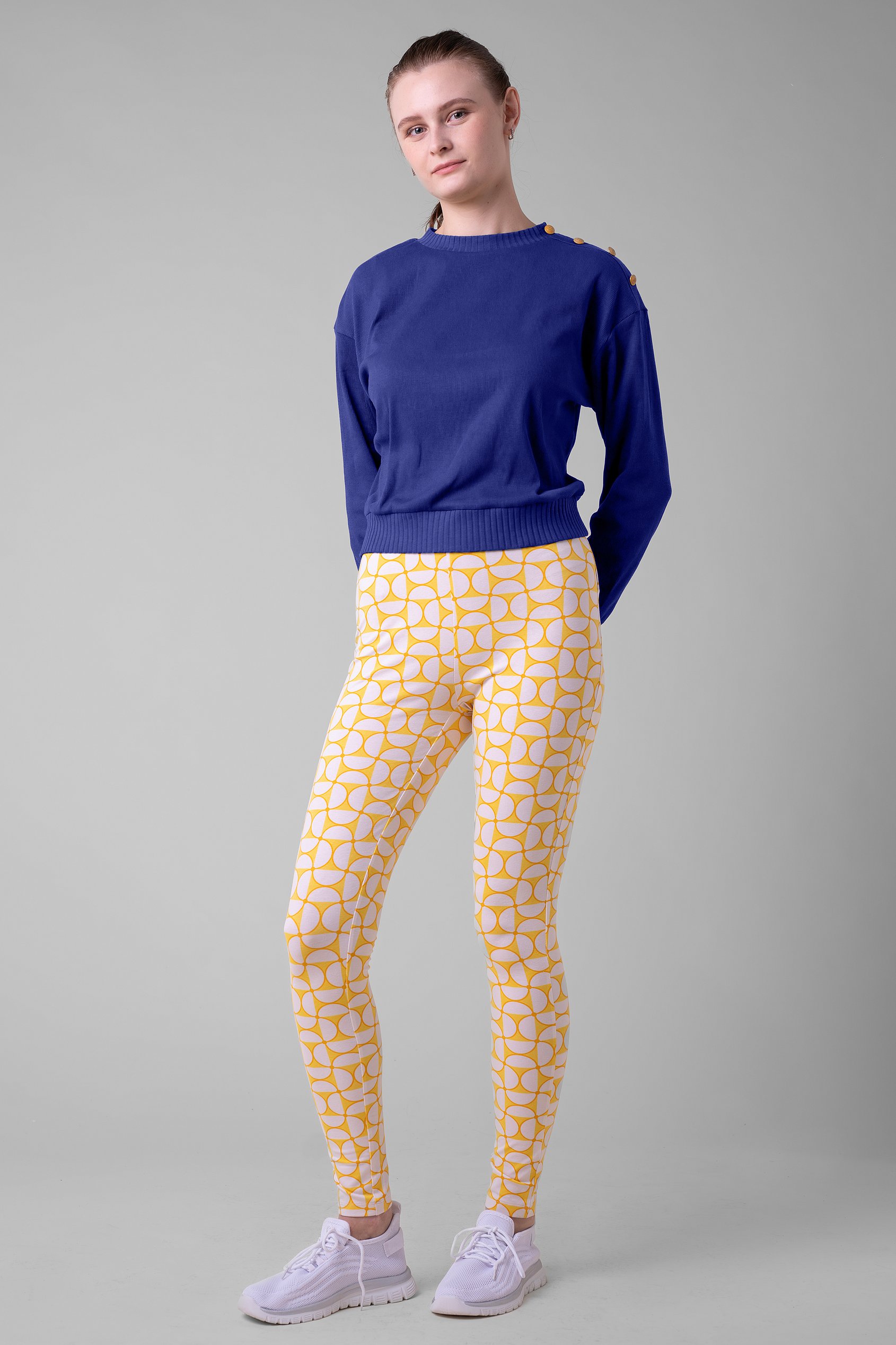 Button Shoulder Crewneck Sweatshirt