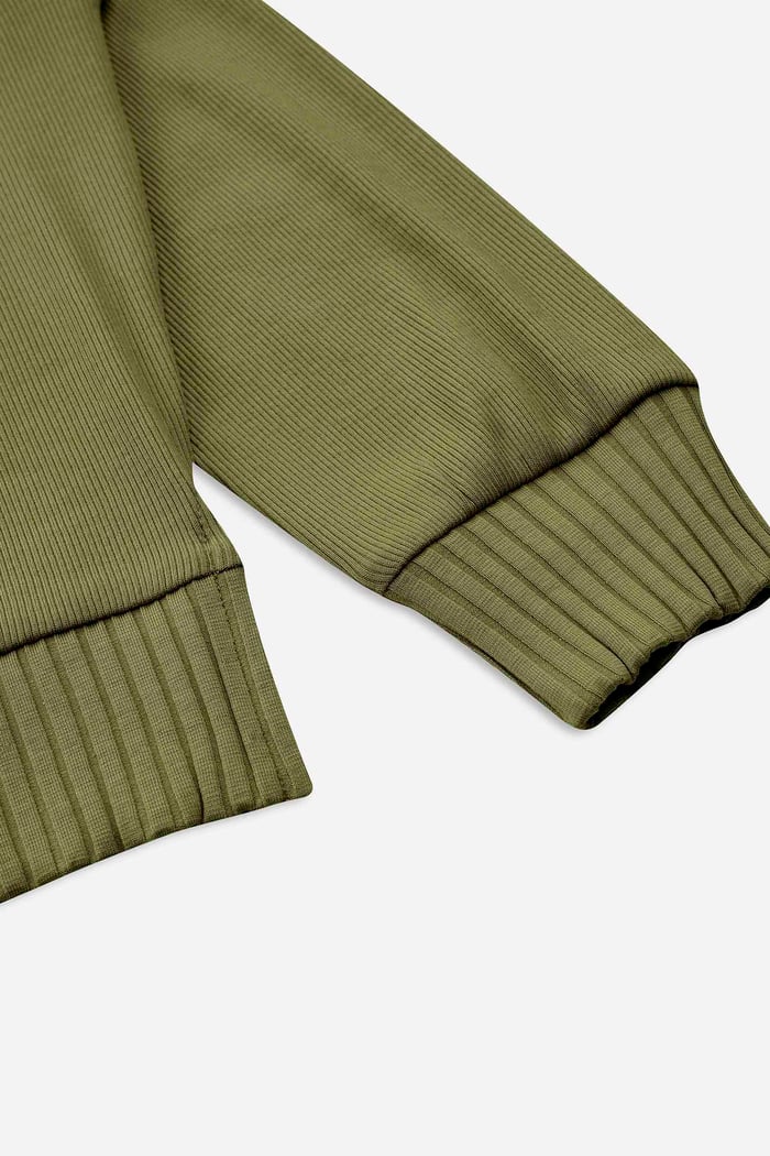 Button Shoulder Crewneck Sweatshirt