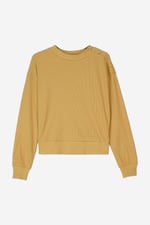 Button Shoulder Crewneck Sweatshirt