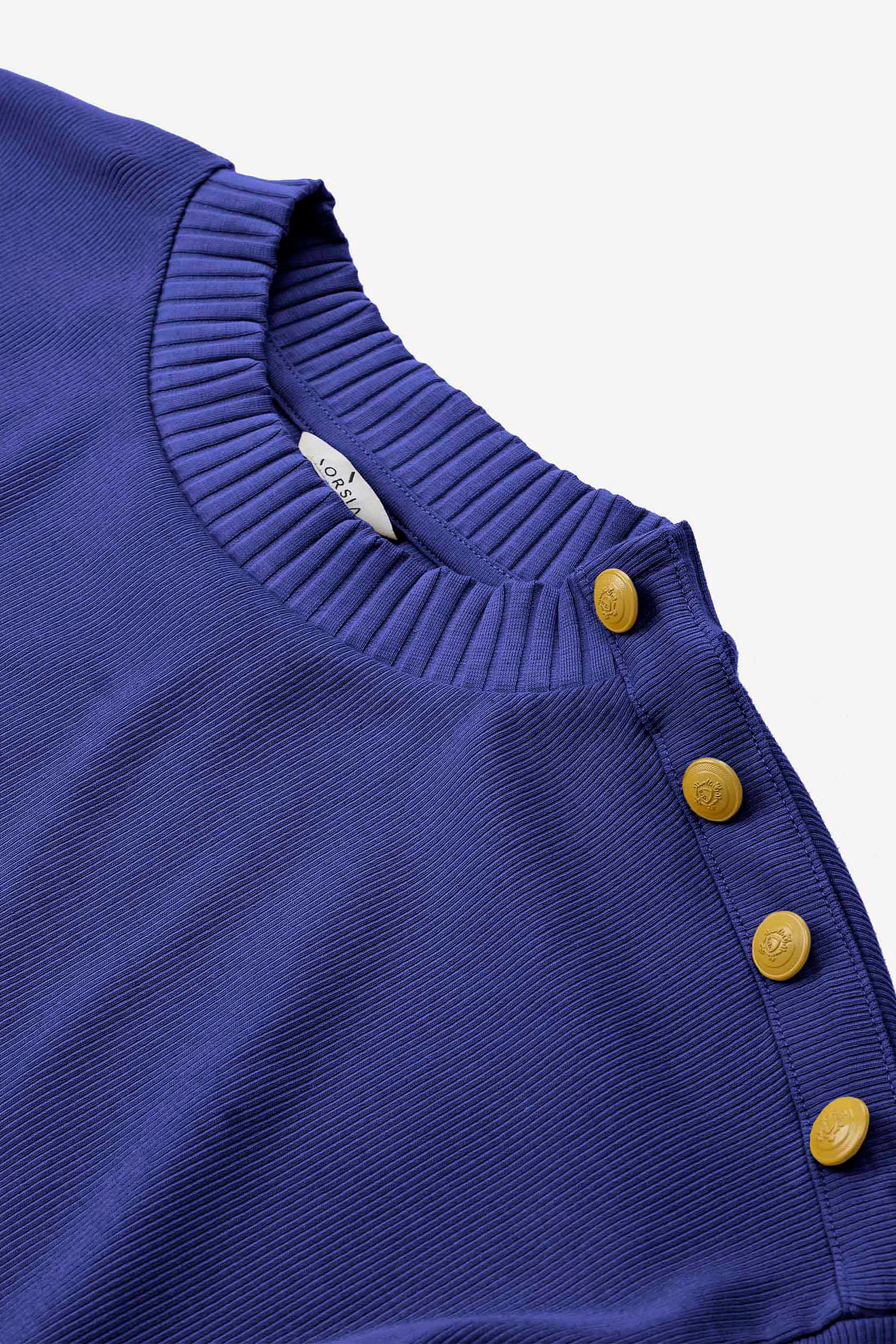 Button Shoulder Crewneck Sweatshirt