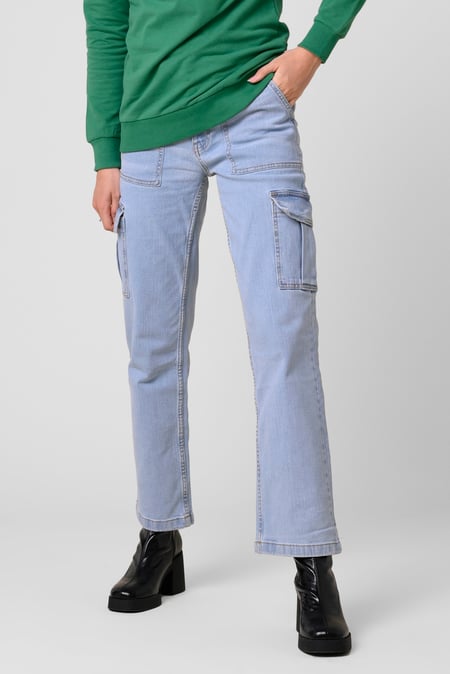 Blue Vintage Straight Leg Cargo Jeans