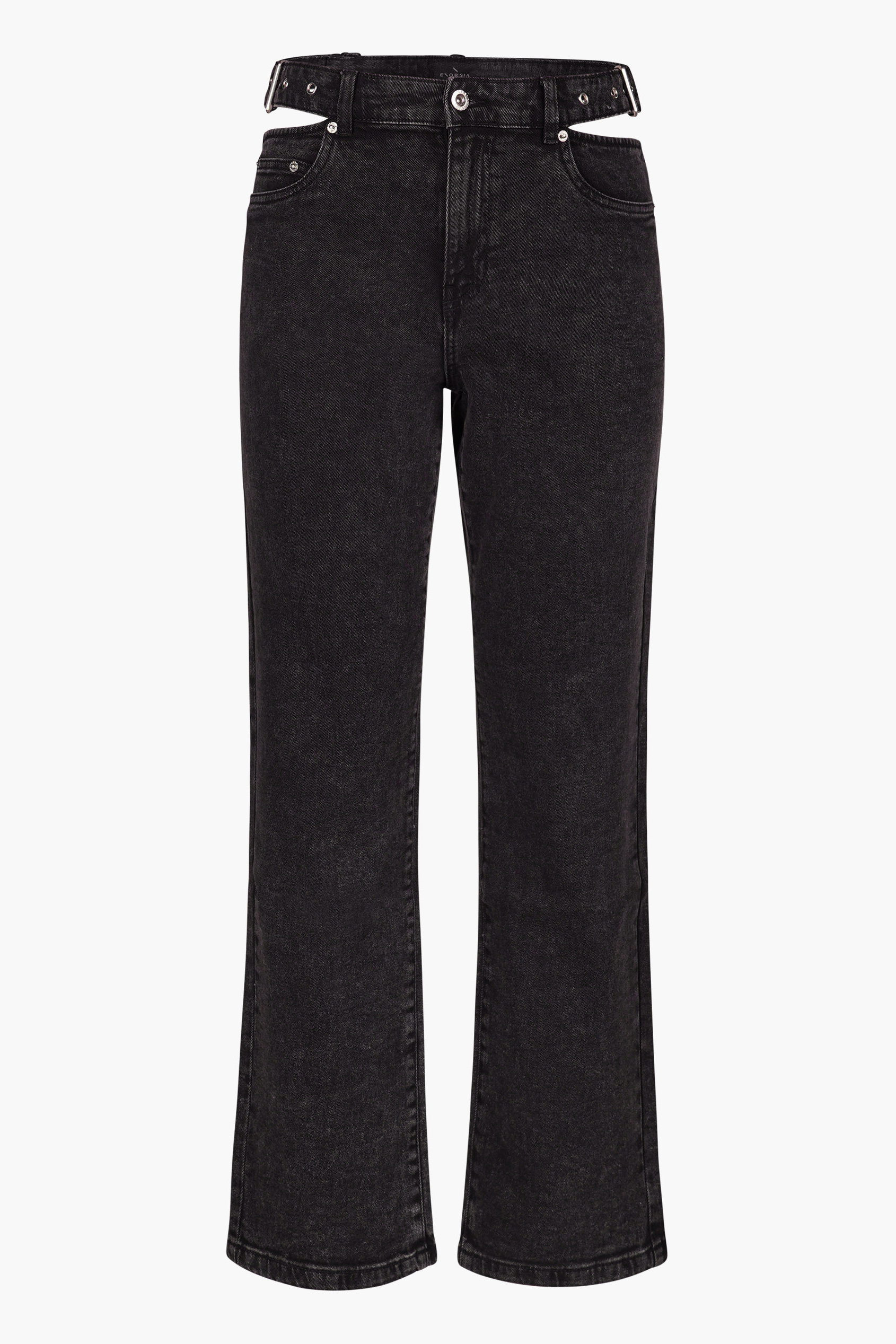 Wide-Leg Comfort Jeans With Waist Cut-Outs
