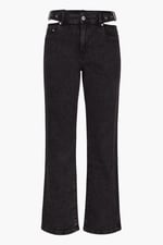 Wide-Leg Comfort Jeans With Waist Cut-Outs