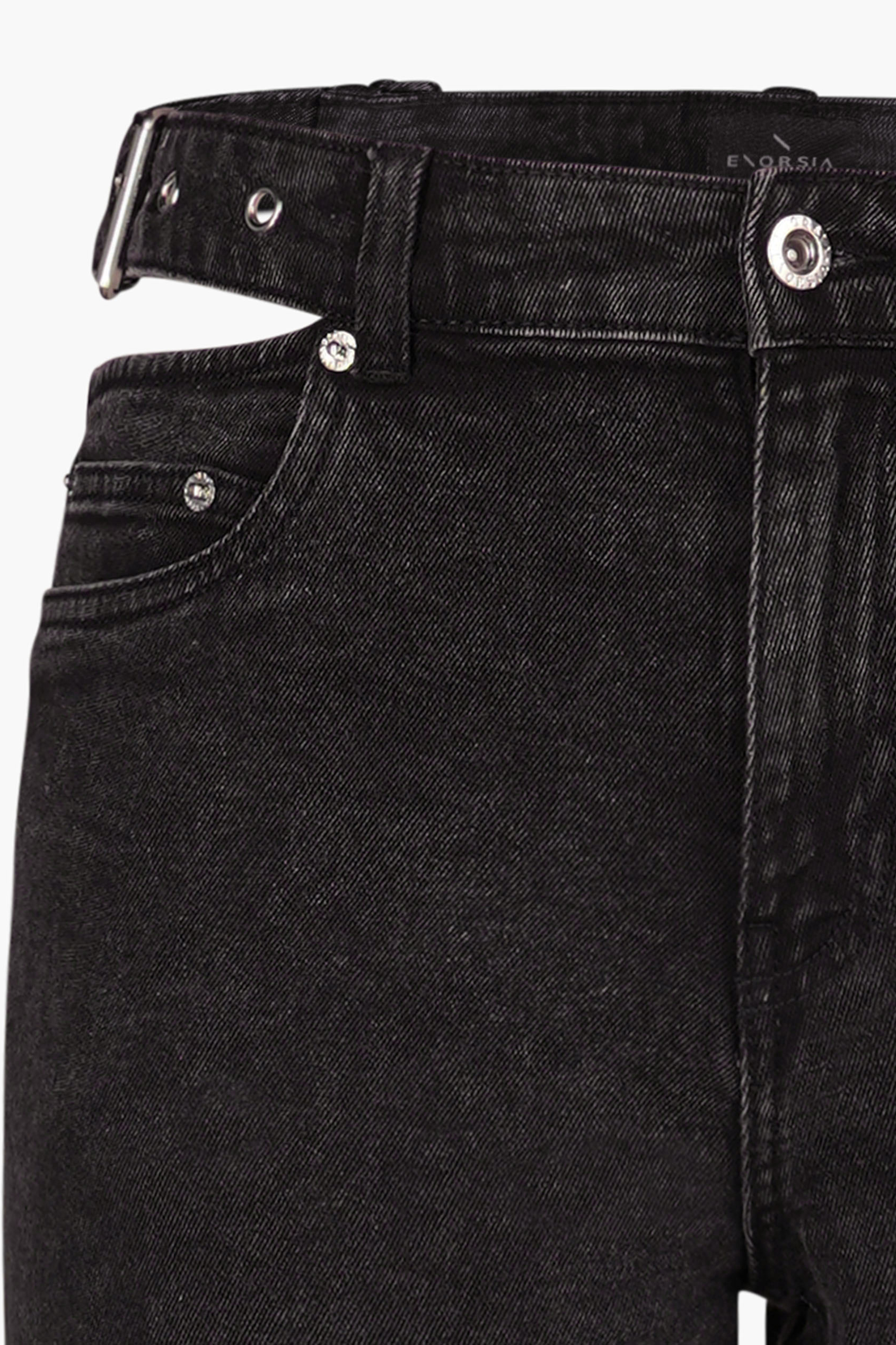 Wide-Leg Comfort Jeans With Waist Cut-Outs