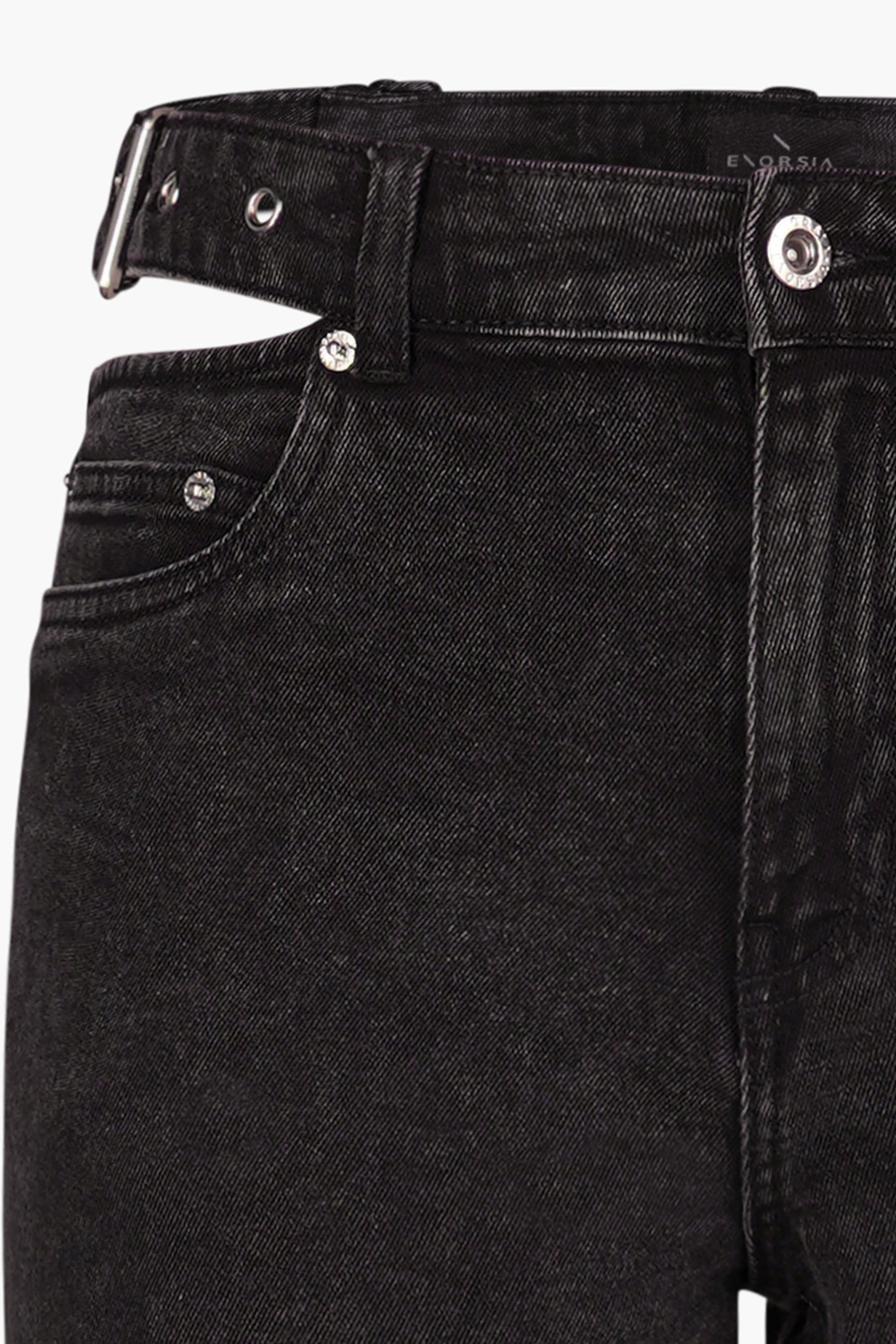 Wide-Leg Comfort Jeans With Waist Cut-Outs