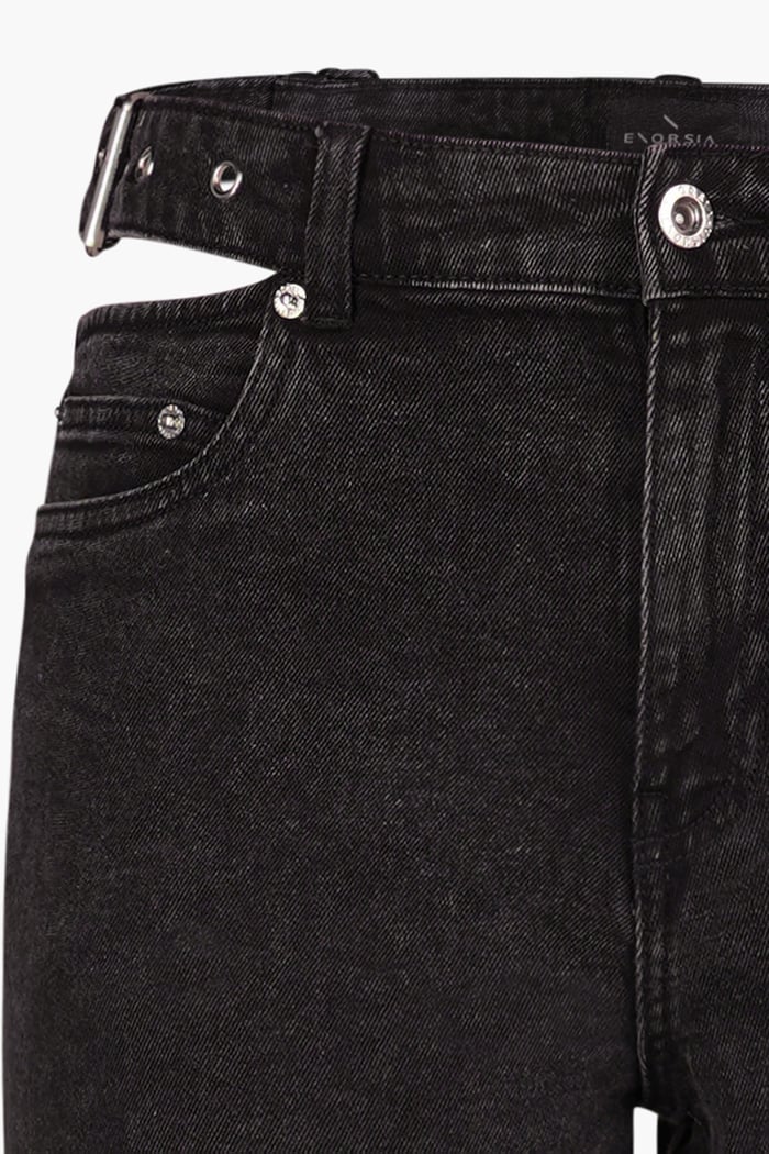 Wide-Leg Comfort Jeans With Waist Cut-Outs