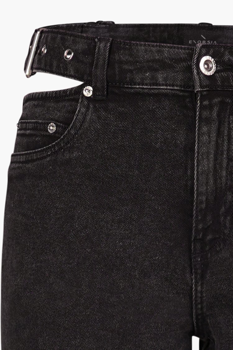 Wide-Leg Comfort Jeans With Waist Cut-Outs