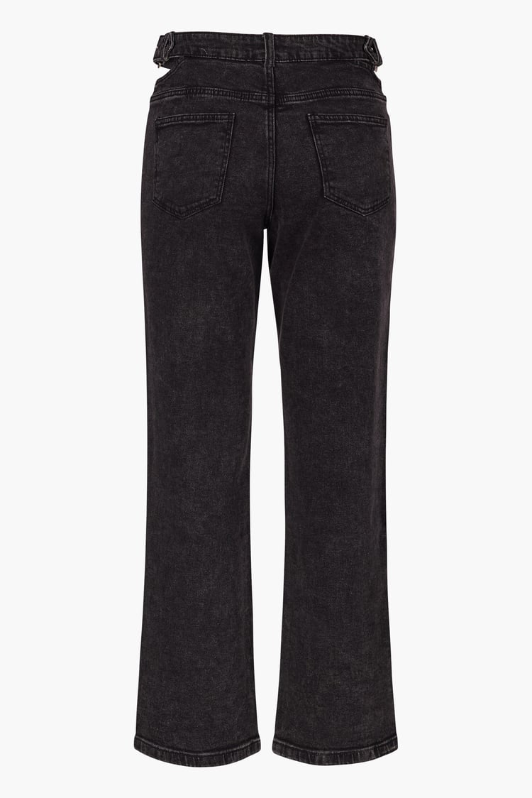 Wide-Leg Comfort Jeans With Waist Cut-Outs
