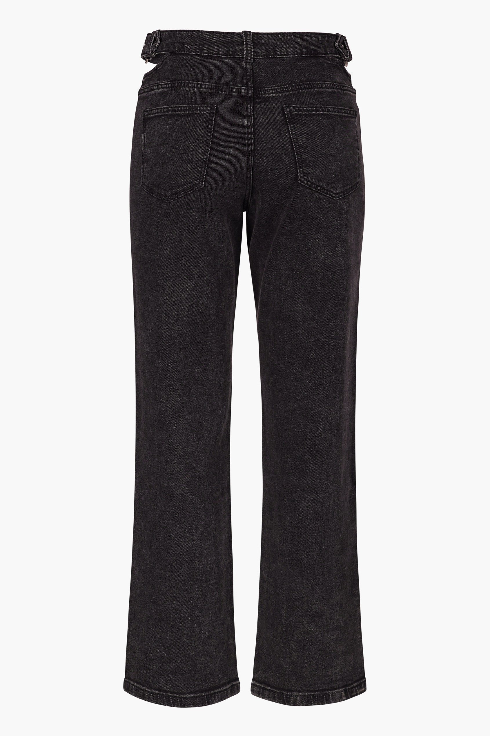 Wide-Leg Comfort Jeans With Waist Cut-Outs