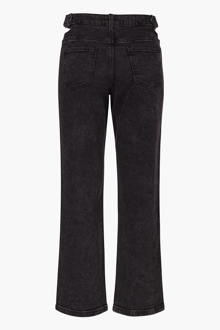Wide-Leg Comfort Jeans With Waist Cut-Outs