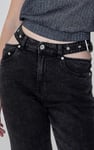 Wide-Leg Comfort Jeans With Waist Cut-Outs