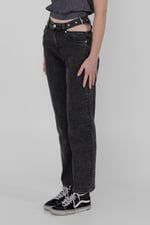 Wide-Leg Comfort Jeans With Waist Cut-Outs