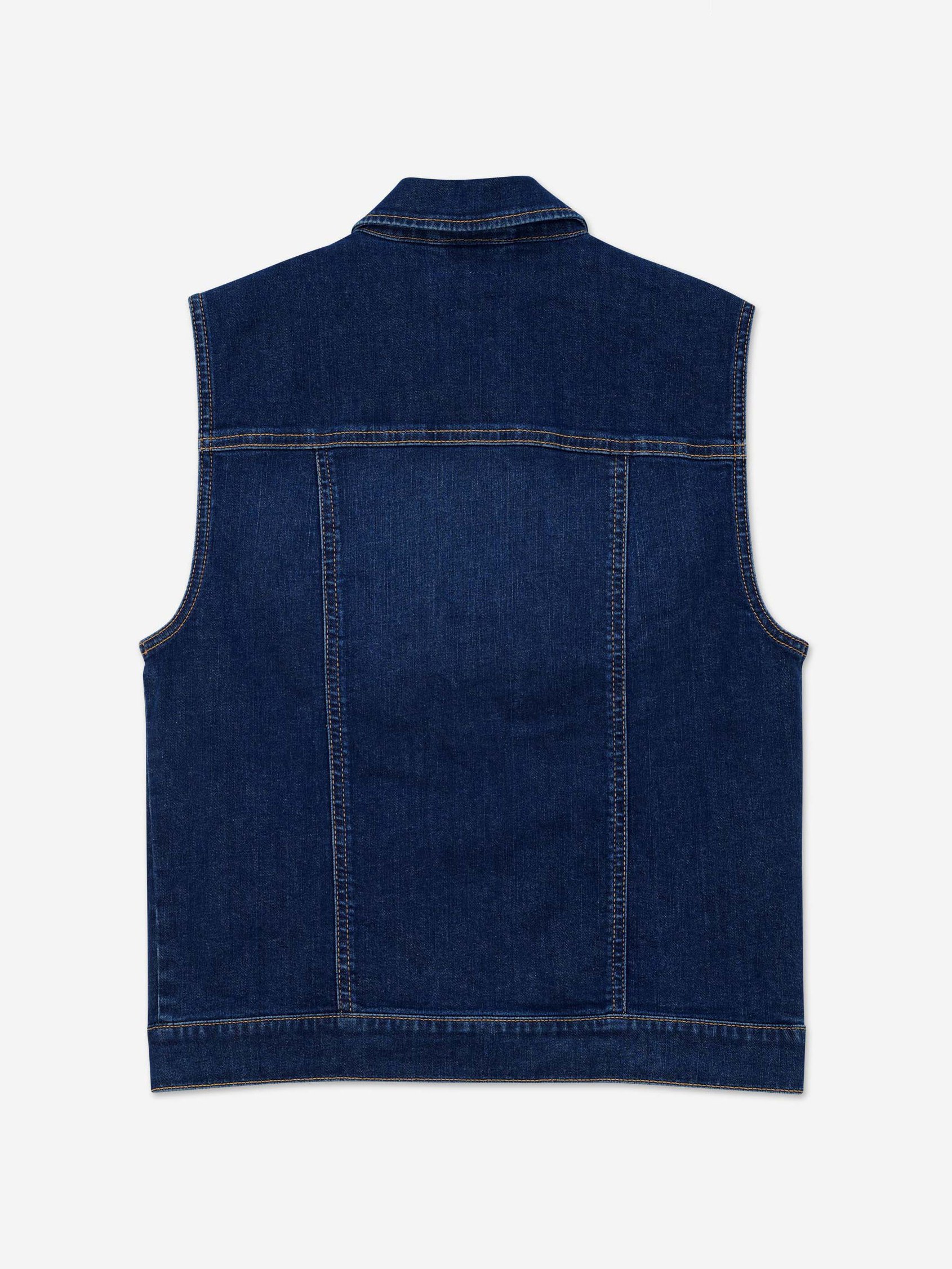 Womens Sleeveless Button Up Denim Jacket