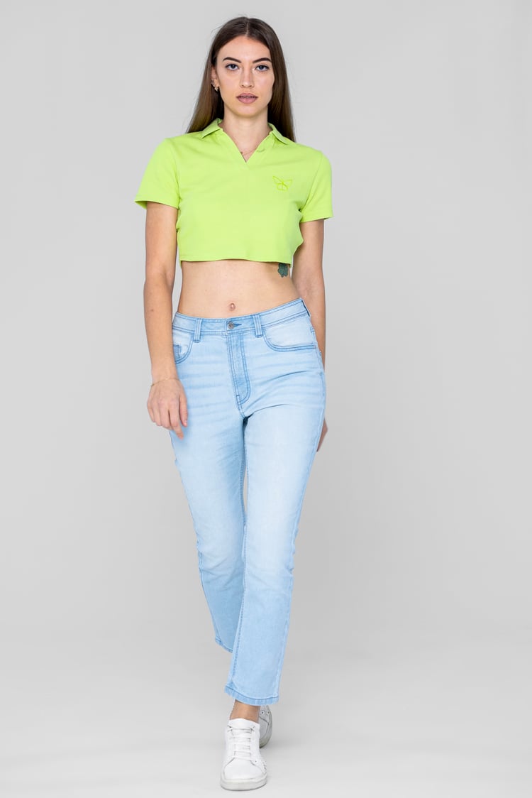 Mid Waist Ankle Length Jeans