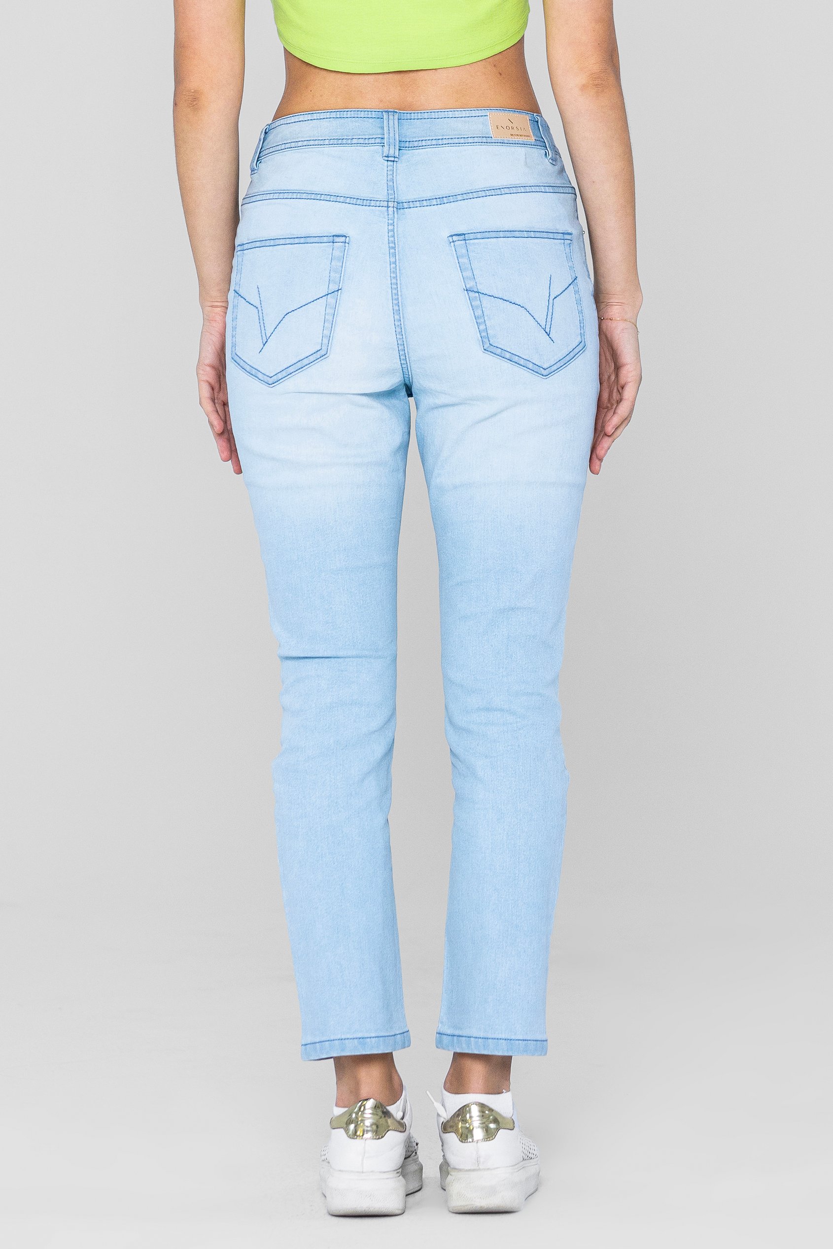 Mid Waist Ankle Length Jeans