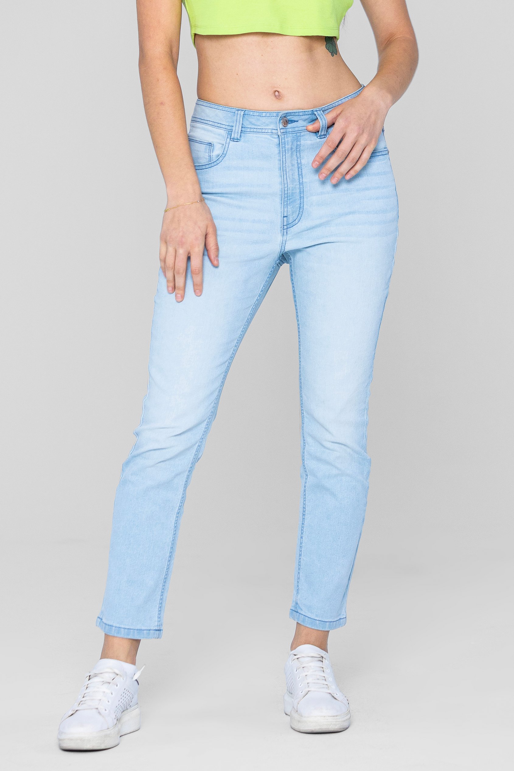 Mid Waist Ankle Length Jeans